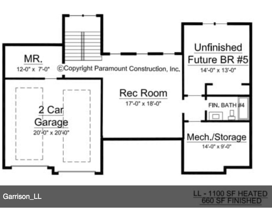 Garrison Lower Level Floor Plan