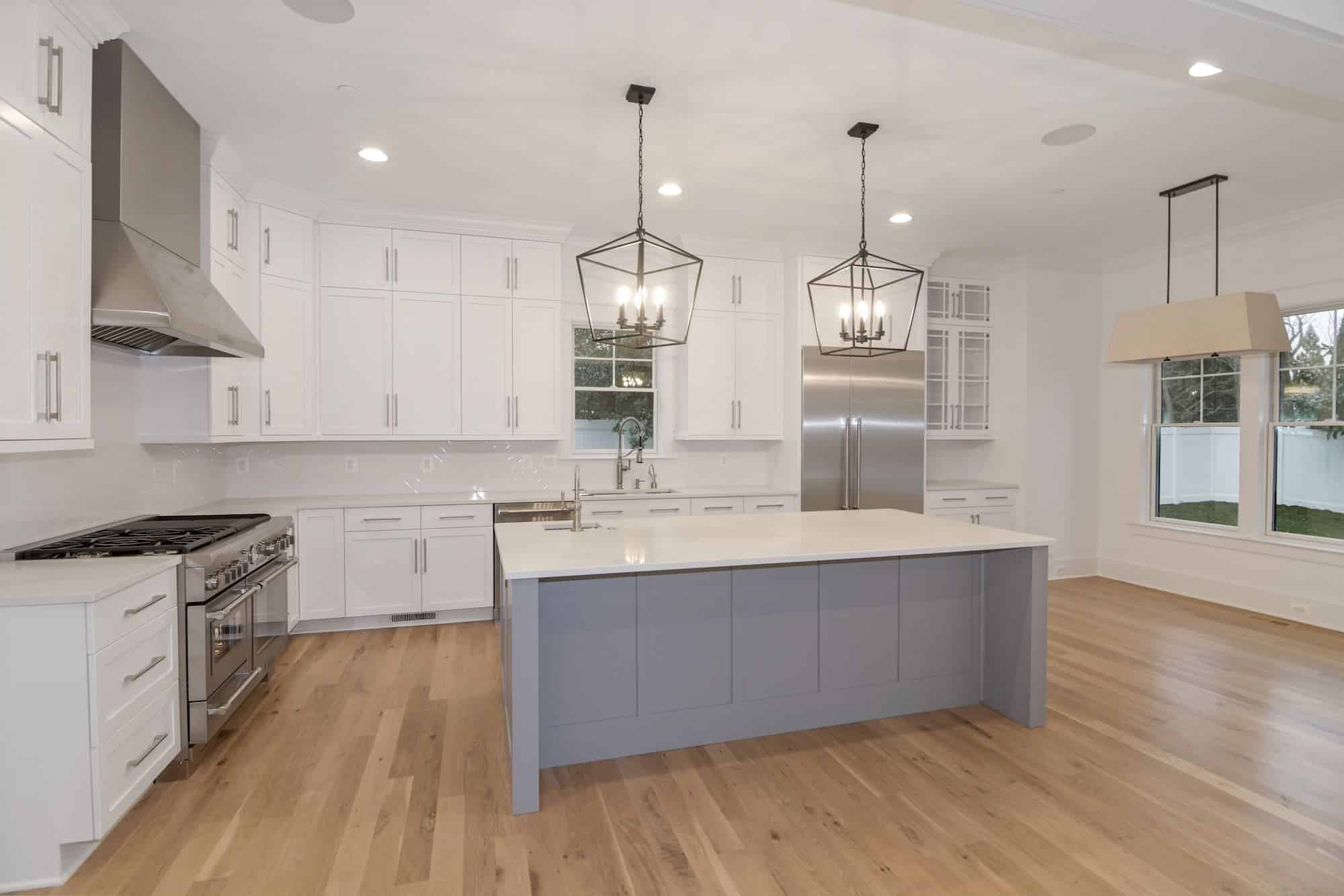 Pro range, hood, and enough counter to mean it.