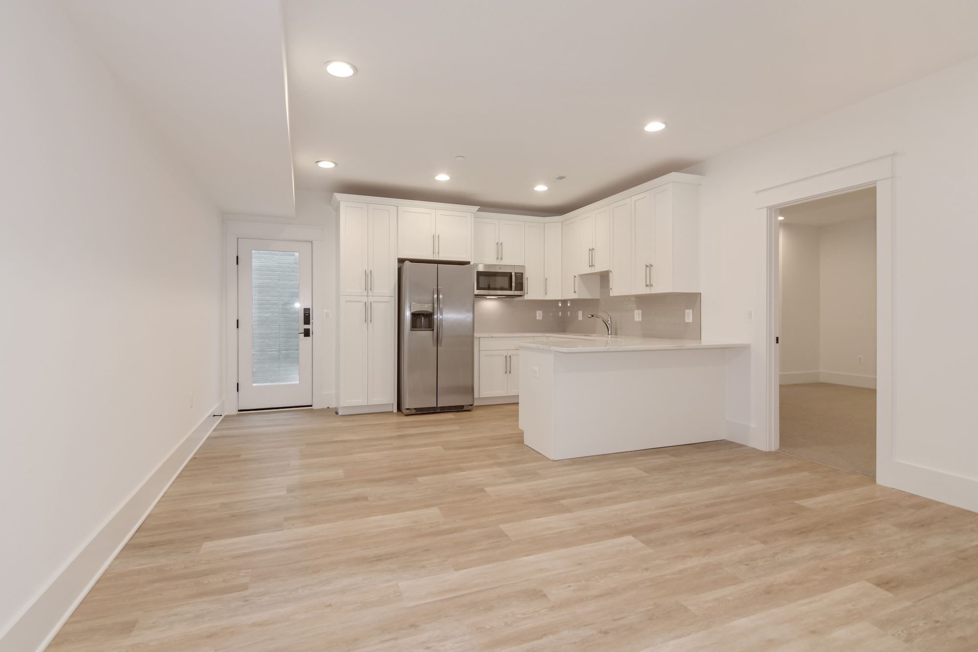 Clean lines, tall cabinets, counter space that invites commitment.