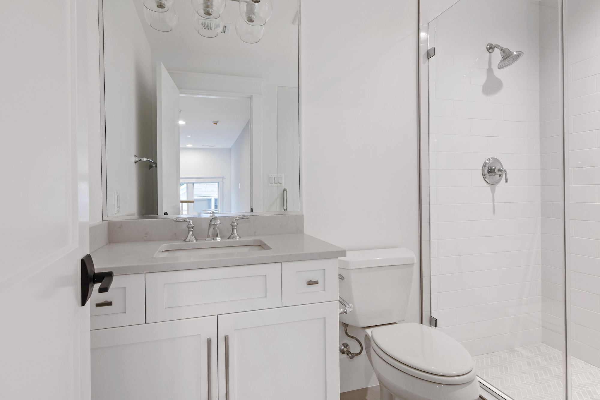 Glass enclosure, clean lines, a shower that means business.