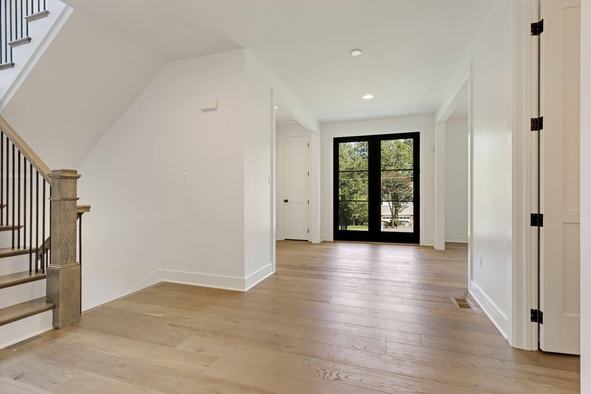Black-framed windows do the decorating.