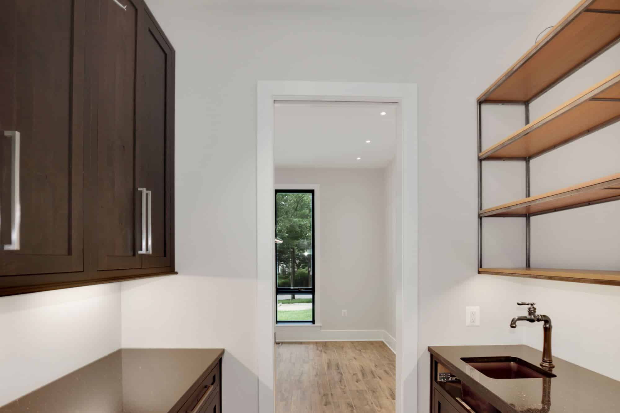 Clean lines meet warm wood