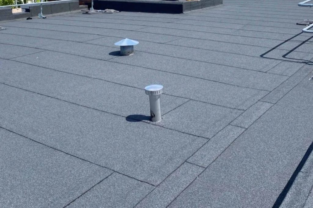 asphalt roll roof - maryland new home flat roof options