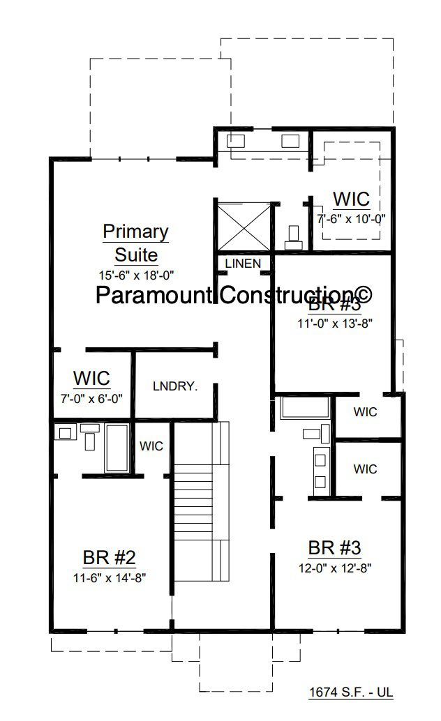 Four bedrooms upstairs, laundry where it belongs.