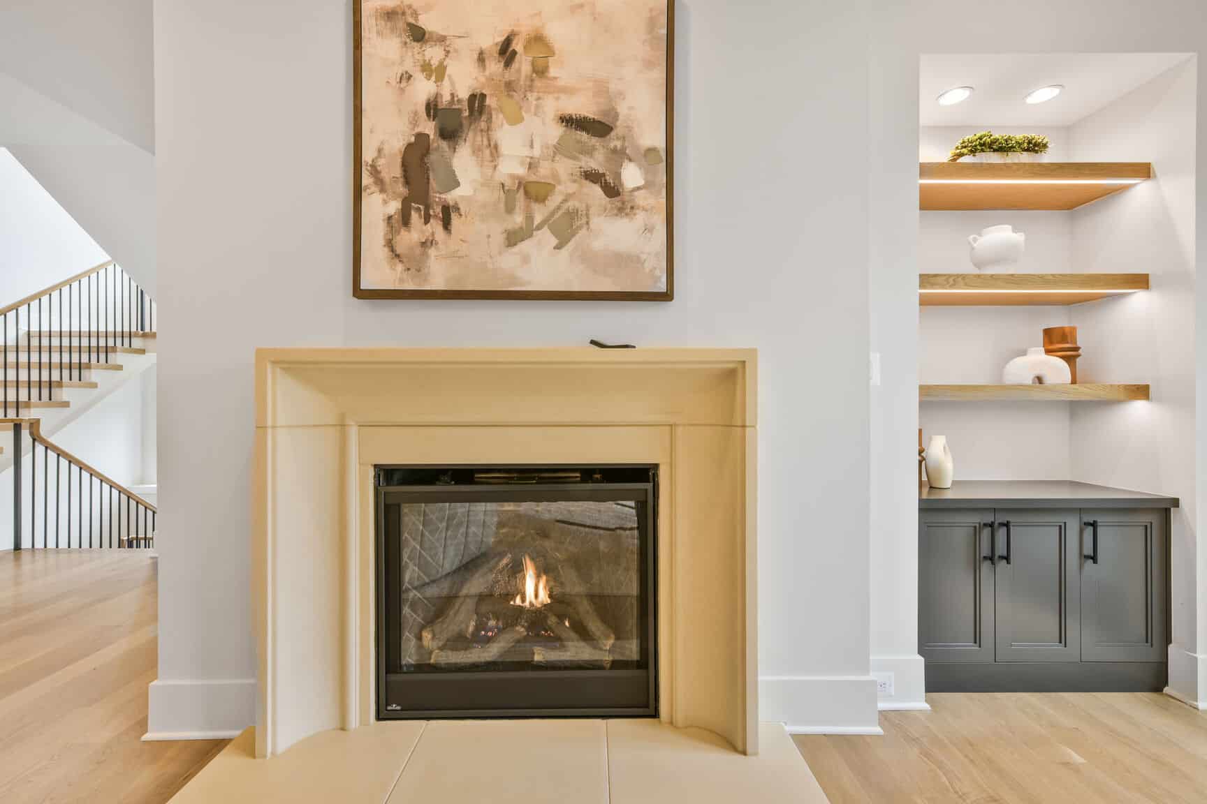 Fire on, shelves lit, the evening organizes itself.