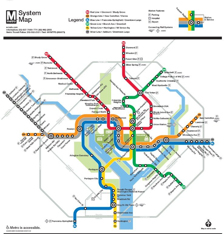 Metro system map Arlington