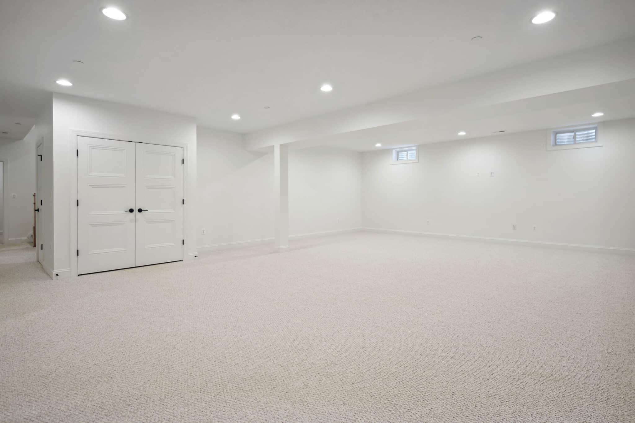 Full footprint, recessed light, open below grade