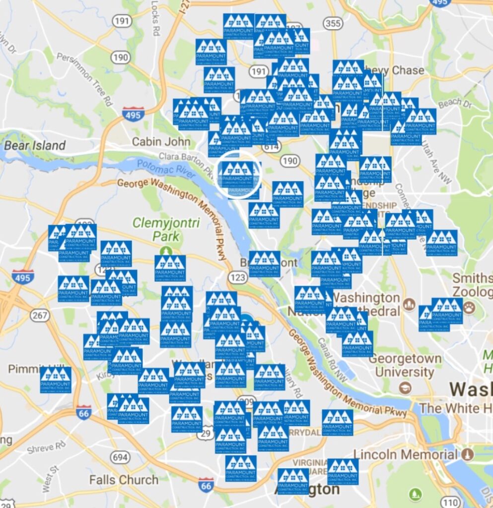 Washington DC area tear down building lots for sale
