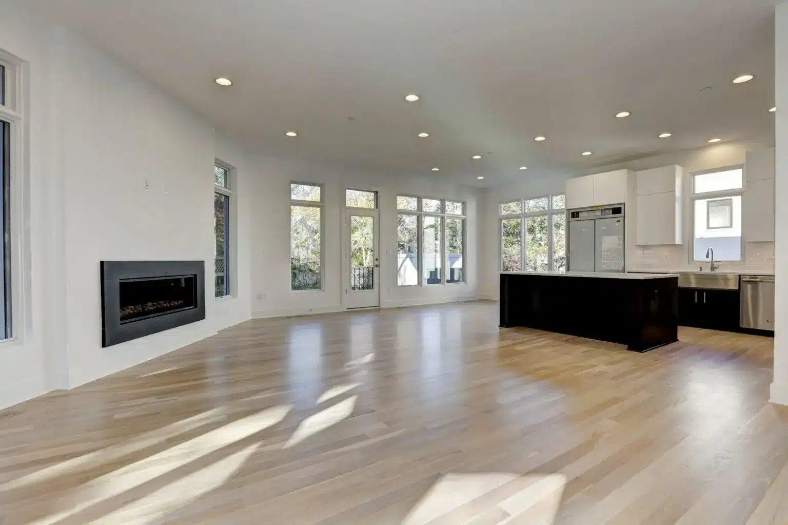 Island to fireplace, one unbroken exhale