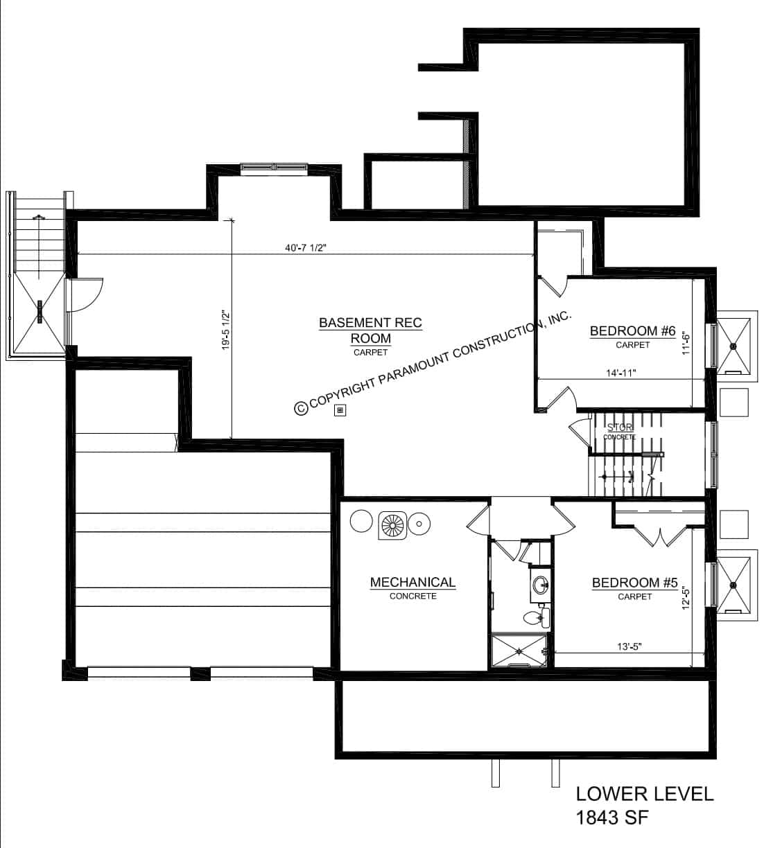 Hazel Model Lower Level Floor Plan
