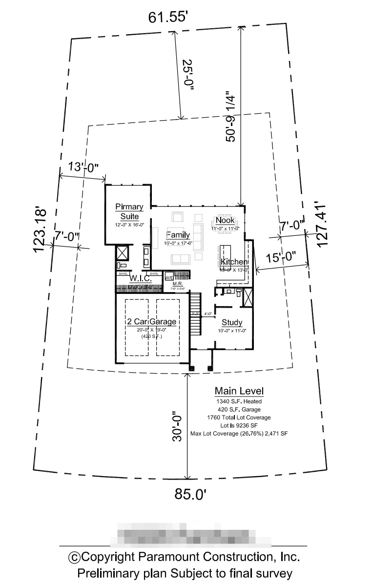 Preliminary Plan Buildable Area - 8501 Rayburn Road, Bethesda MD