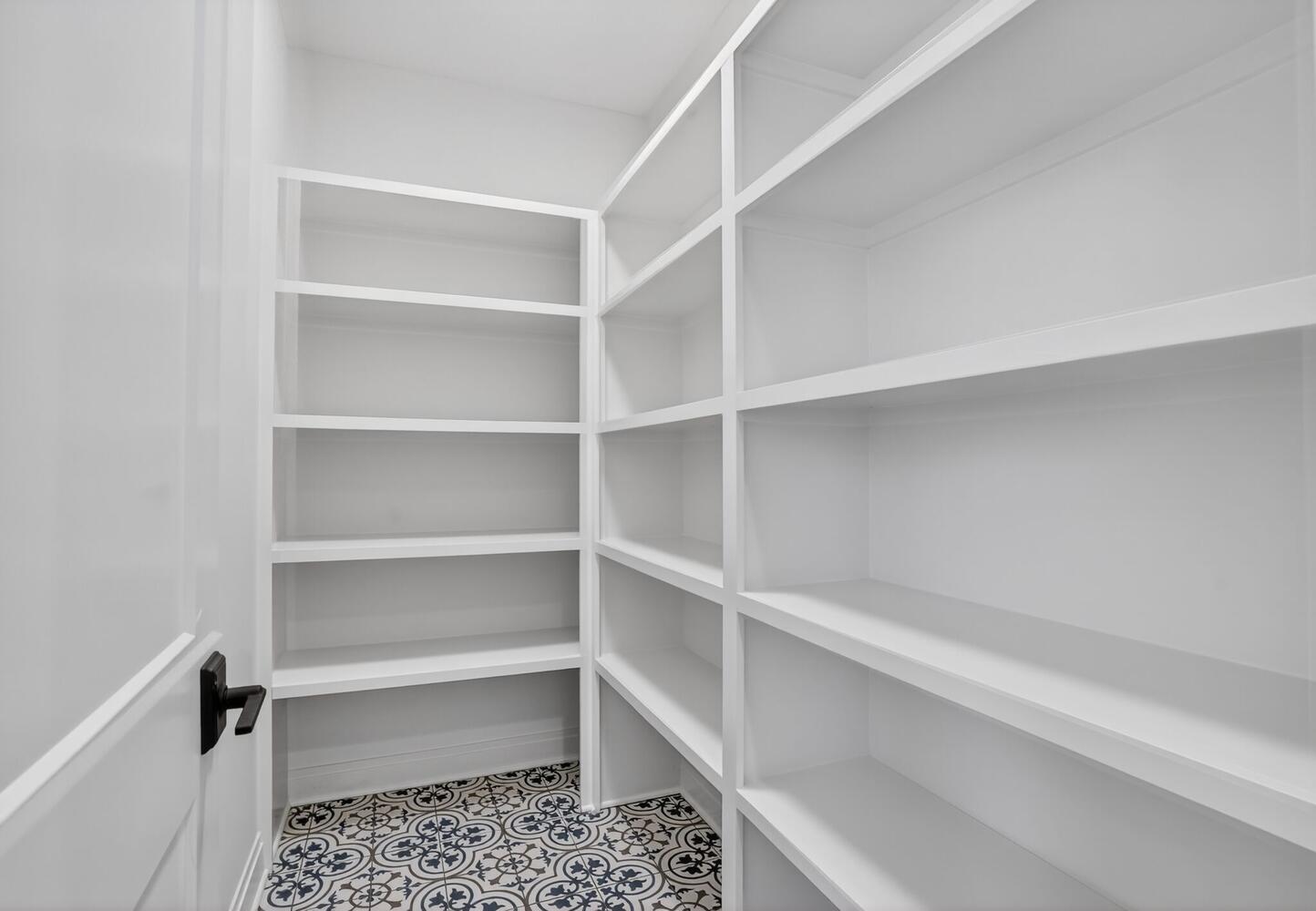 Shelf after shelf - room to stock a serious kitchen.