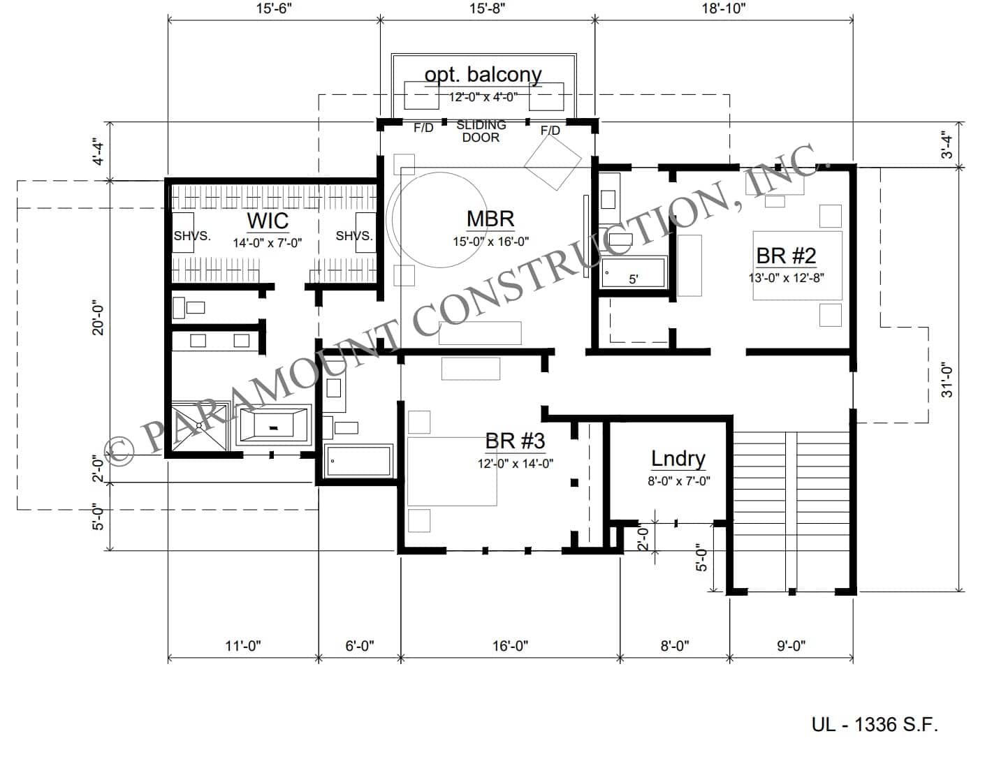 Oakmere Upper Level Floor Plan